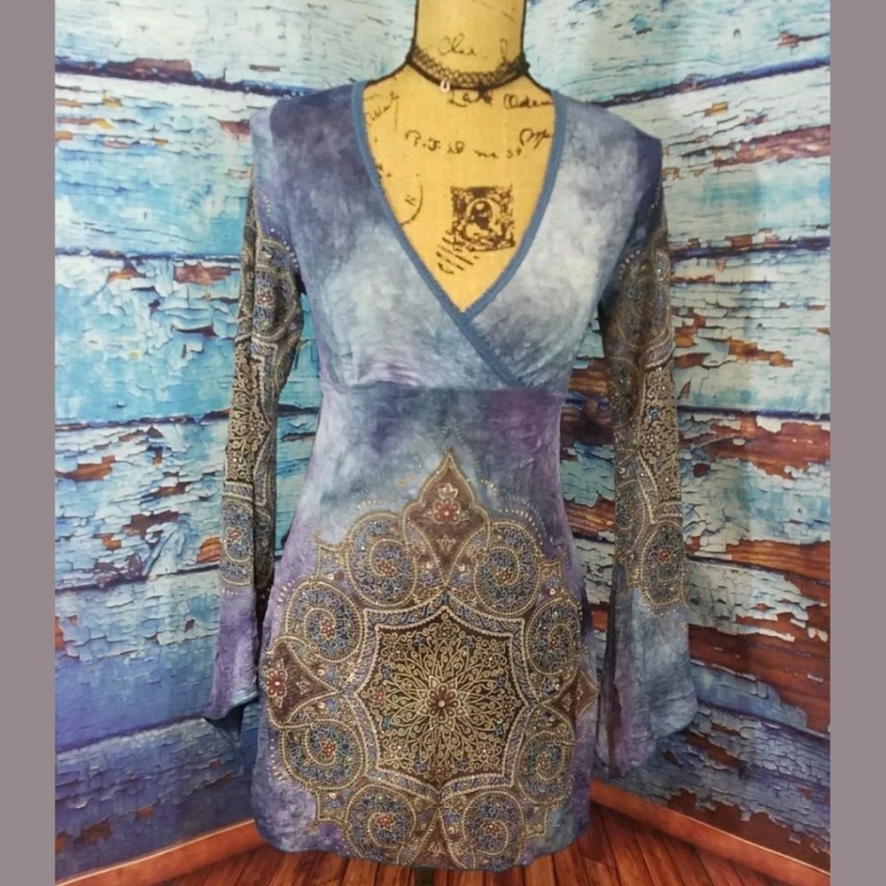 Boho chic tunic blouse size small